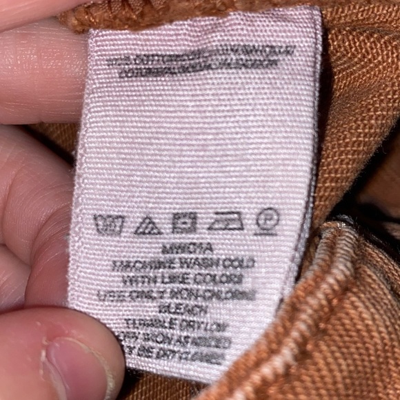 WE THE FREE FREE PEOPLE COPPER DECONSTRUCTED DENIM MINI SKIRT ORANGE DISTRESSED - Picture 4 of 10